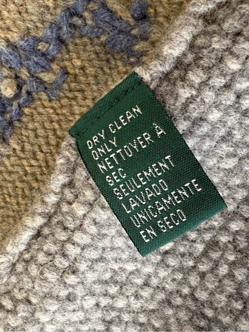 RARE Vintage Lauren Ralph Lauren Hand Knit Patchwork Equestrian Wool Vest - Picture 7 of 10